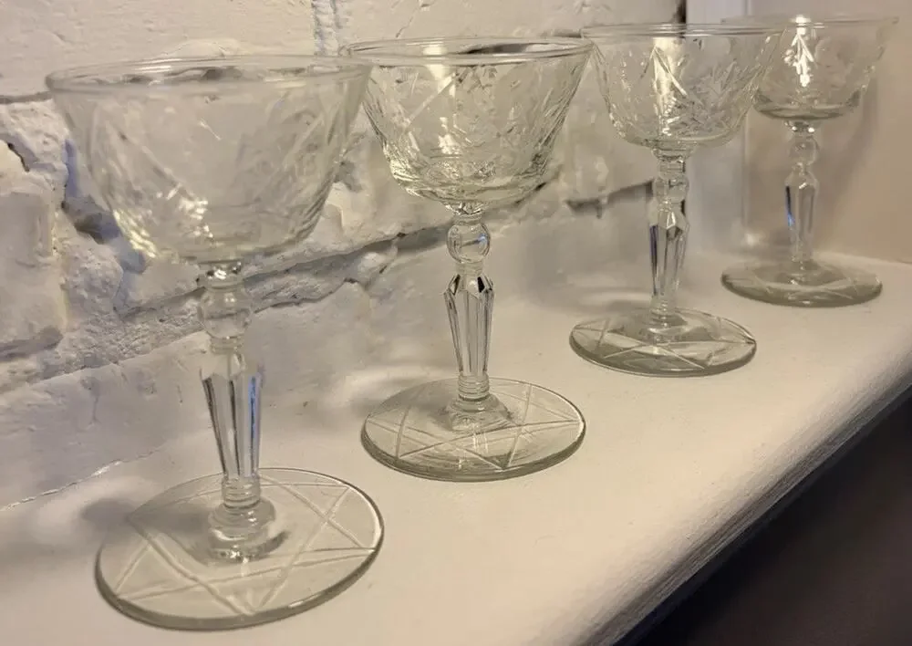 Libbey Rock Sharpe #3006-7 Champagne Sherbet(s) Vintage